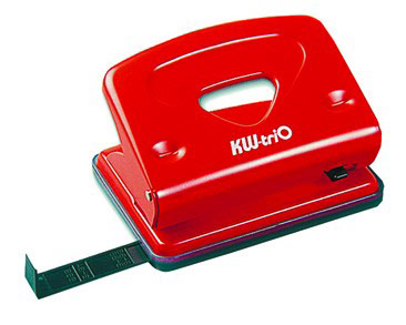 Дырокол KW-trio 941red Classic Mini до 10 листов красный выдвижная линейка