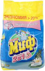 Стиральный порошок Миф 2 в 1 Свежесть голубой лагуны Автомат 6кг
